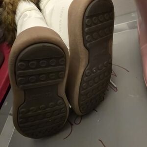 Moon Boot Kids White and Brown Winter Boots